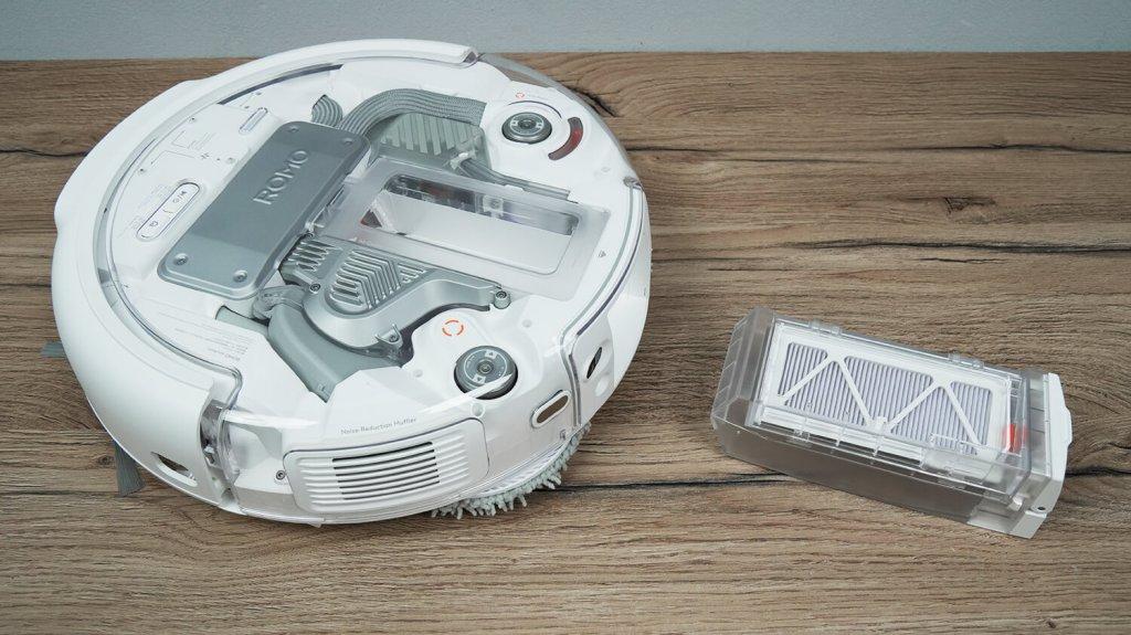 DJI ROMO P: Расположение пылесборника