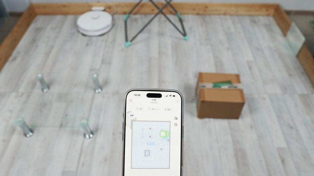 Dreame L40: Навигация в комнате с препятствиями