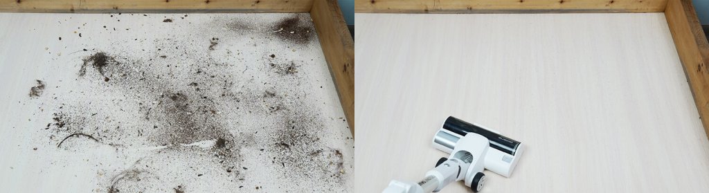 Polaris PVCSDC 3000 Wi-Fi IQ Home: Сбор мусора на ламинате Polaris PVCSDC 3000 Wi-Fi IQ Home: Сбор мусора на ламинате