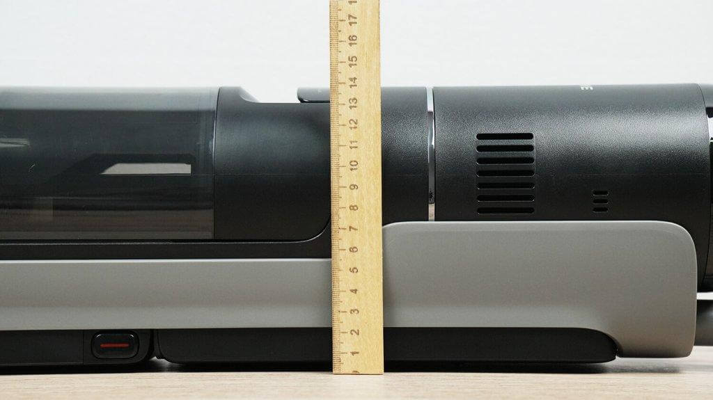 Dreame H12 Dual FlexReach: Высота в состоянии лежа