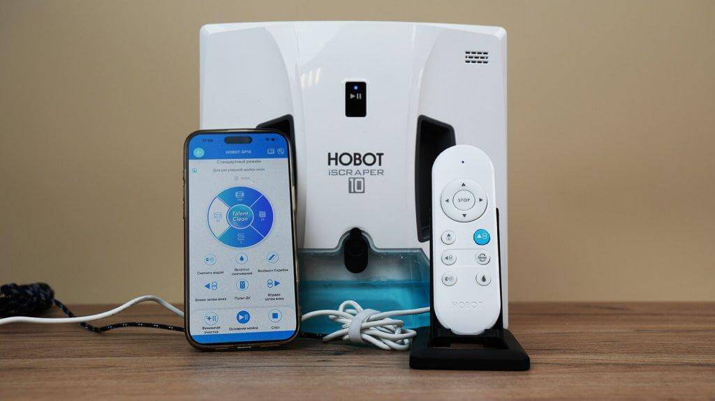 HOBOT-SP10 iScraper: Управление через приложение и пульт